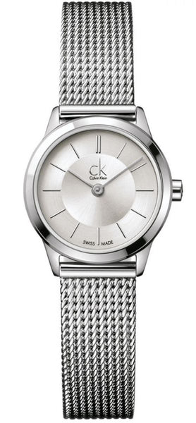 Calvin Klein Minimal White Dial Silver Mesh Bracelet Watch  display picture 2