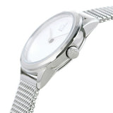 Calvin Klein Minimal White Dial Silver Mesh Bracelet Watch for Women - K3M2312Y