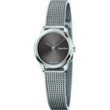 Calvin Klein Minimal Grey Dial Silver Mesh Bracelet Watch for Women - K3M231Y3