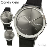 Calvin Klein Minimal Grey Dial Black Leather Strap Watch for Men - K3M221C3