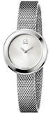 Calvin Klein Firm White Dial Silver Mesh Bracelet Watch for Women - K3N23126