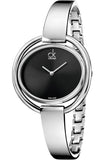 Calvin Klein Impetuous Black Dial Silver Steel Strap Watch for Women - K4F2N111