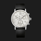 Calvin Klein Post Minimal White Dial Black Leather Strap Watch for Men - K7627120