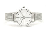 Calvin Klein Even White Dial Silver Mesh Bracelet Watch for Women - K7B23126