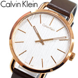 Calvin Klein Even White Dial Brown Leather Strap Watch for Women - K7B236G6