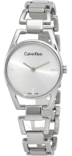 Calvin Klein Dainty Diamonds Silver Dial Sliver Steel Strap Watch for Women - K7L2314T