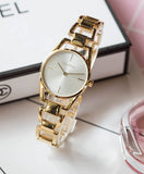 Calvin Klein Dainty White Dial Gold Steel Strap Watch for Women - K7L23546