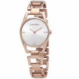 Calvin Klein Dainty Diamonds Silver Dial Rose Gold Steel Strap Watch for Women - K7L2364T