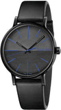 Calvin Klein Boost Black Dial Black Leather Strap Watch for Men - K7Y214CZ