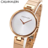 Calvin Klein Authentic White Dial Rose Gold Steel Strap Watch for Women - K8G23646