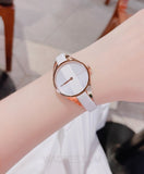 Calvin Klein Rebel White Grey Dial White Leather Strap Watch for Women - K8P236L6