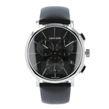 Calvin Klein Posh Black Dial Black Leather Strap Watch for Men - K8Q371C1