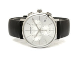 Calvin Klein Posh Silver Dial Black Leather Strap Watch for Men - K8Q371C6