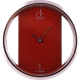 Calvin Klein Glam Transparent Dial Red Leather Strap Watch for Women - K9423144