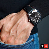 Tissot Gentleman Powermatic 80 Silicium Black Dial Jam Tangan Tali Kulit Hitam Untuk Pria - T127.407.16.051.00