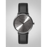 Hugo Boss Modern Grey Dial Black Leather Strap Watch for Men - 1513540