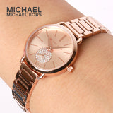 Michael Kors Portia Analog Quartz Rose Gold Dial Rose Gold Steel Strap Watch For Women - MK3839