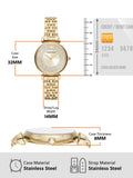 Emporio Armani Gianni T Bar Analog Crystals Gold Dial Gold Steel Strap Watch For Women - AR11608