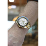 Tommy Hilfiger Luke Chronograph Quartz White Dial Gold Steel Strap Watch for Men - 1791121