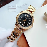 Versace Hellenyium Quartz Black Dial Gold Steel Strap Watch For Men - VE3A00820