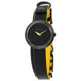 Versace V-Flare Quartz Black Dial Black Leather Strap Watch for Women - VEBN00518