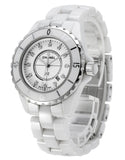 Chanel J12 Diamonds Ceramic White Dial White Steel Strap Watch for Women - J12 H1628