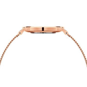 Daniel Wellington Petite Amber Brown Dial Rose Gold Mesh Strap Watch for Women - DW00100478