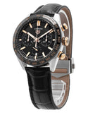 Tag Heuer Carrera Chronograph Black Dial Black Leather Strap Watch for Men - CBN2A5A.FC6481