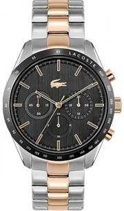 Lacoste Boston Gray Dial Two Tone Steel Strap Watch for Men - 2011112