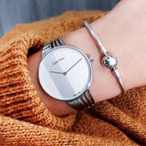 Calvin Klein Drift Silver Dial Silver Steel Strap Watch for Women - K6S2N116