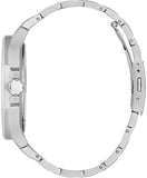 Guess King Quartz Silver Dial Silver Steel Strap Watch For Men - GW0497G1