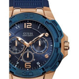 Guess Genesis Quartz Blue Dial Blue Silicone Strap Watch For Men - W1254G3