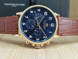 Tommy Hilfiger Daniel Blue Dial Brown Leather Strap Watch for Men - 1710380