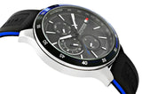 Tommy Hilfiger Bank Quartz Black Dial Black Rubber Strap Watch for Men - 1791724