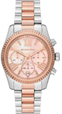 Michael Kors Lexington Chronograph Rose Gold Dial Two Tone Steel Strap Watch For Women - MK7219