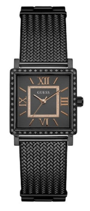 Guess Highline Black Dial Black Mesh Bracelet Watch for Women - W0826L4