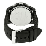 Armani Exchange Outerbanks Chronograph Black Dial Black Silicone Strap Watch For Men - AX1326