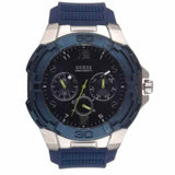 Guess Genesis Multi Function Analog Blue Dial Blue Rubber Strap Watch For Men - W1254G1