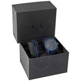 Armani Exchange Outerbanks Chronograph Blue Dial Blue Silicone Strap Watch For Men - AX7128