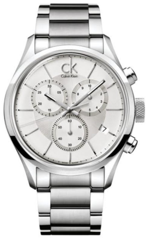 Calvin Klein Masculine Chronograph White Dial Silver Steel Calvin Klein Masculine Chronograph White Dial Silver Steel