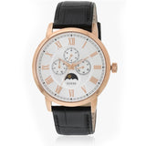 Guess Delancy Quartz Silver Dial Black Leather Strap Watch For Men - W0870G2