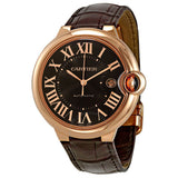 Cartier Ballon Bleu De Cartier Brown Dial Brown Leather Strap Watch for Men - W6920037