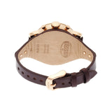 Fossil Boyfriend White Dial Brown Leather Strap Watch for Women - ES3616