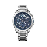 Tommy Hilfiger Decker Quartz Blue Dial Silver Steel Strap Watch for Men - 1791348