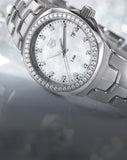 Tag Heuer Link Quartz Diamonds Mother of Pearl Dial Silver Steel Strap Watch for Women - WBC1316.BA0600