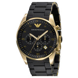 Emporio Armani Sportivo Quartz Black Dial Black Steel Strap Watch For Men - AR8023