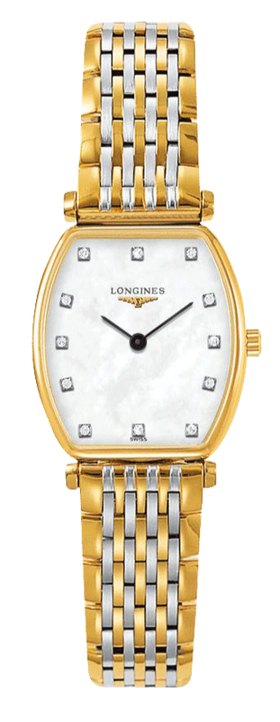 Longines La Grande Classique White Dial Two Tone Mesh Gelang Jam Tangan untuk Wanita - L4.205.2.87.7