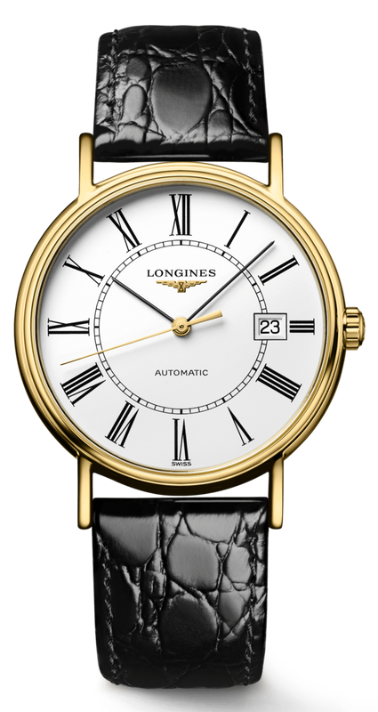 Longines Presence 25.5mm Automatic White Dial Black Leather Strap Watch untuk Wanita - L4.921.2.11.2