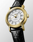 Longines Presence Automatic White Dial Black Watch untuk Wanita - L4.321.2.11.2