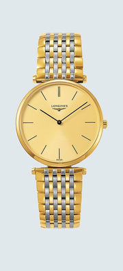 Longines La Grande Classique De Longines Gold Dial Two Tone Mesh Bracelet Watch for Women - L4.755.2.32.7